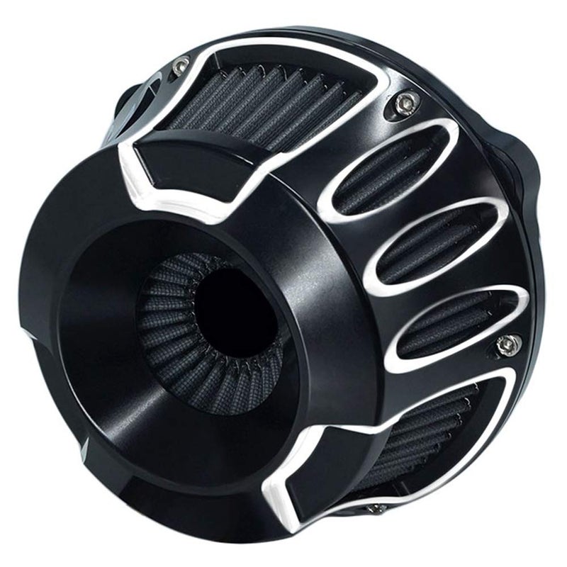 AGECO Air Intake Filter Motorcycle Air Cleaner Cnc Cut Kit Black for Harley Touring Street Glide 2008 - 2016 Softail 2016 - 2017 Fitment - C - Image 4